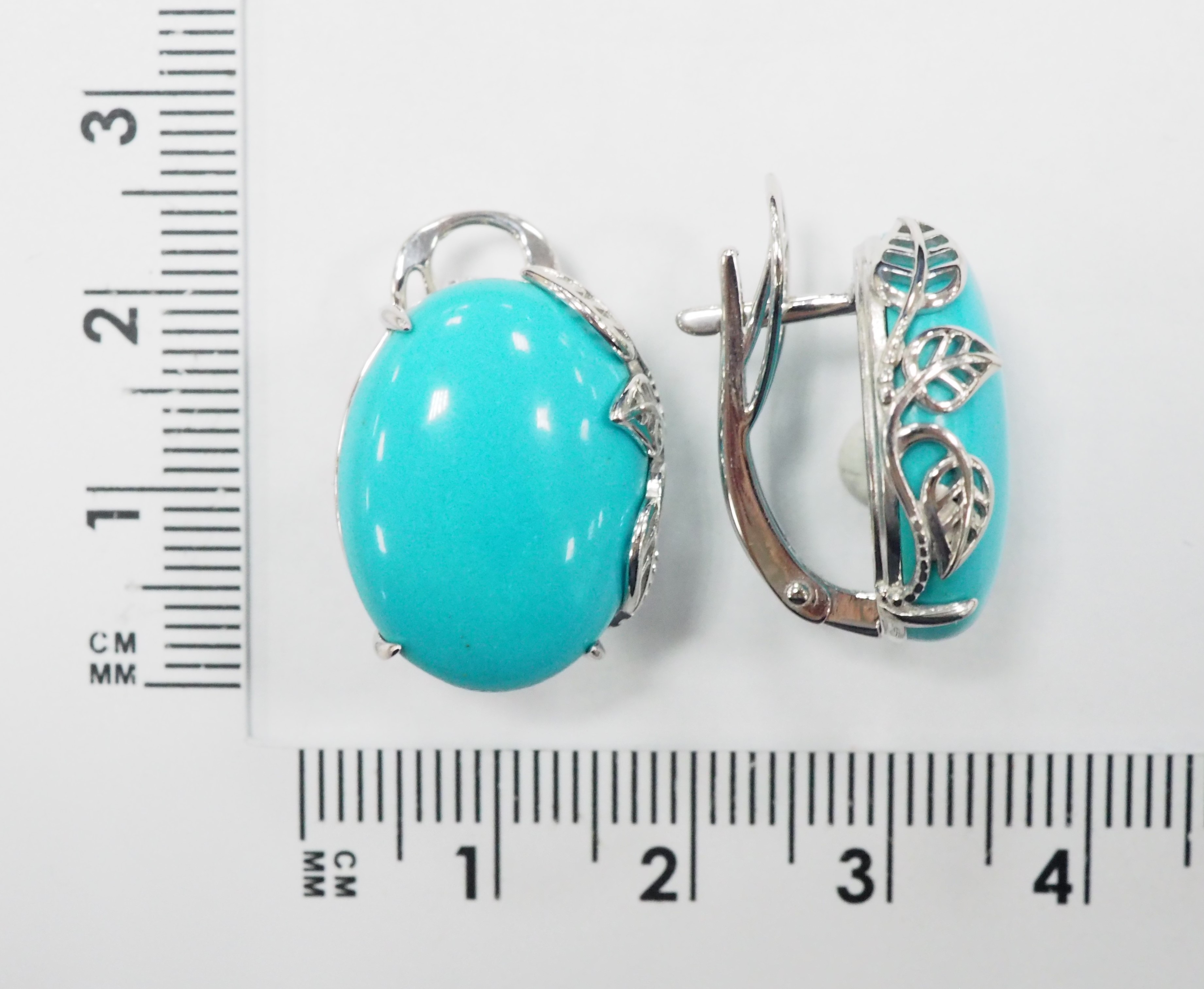 Серебряные серьги с бирюзой